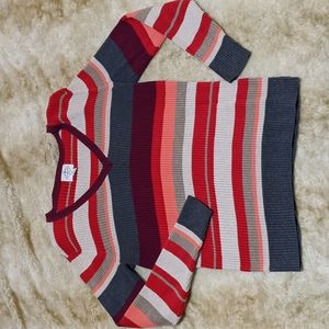 St. John's Bay ribbed sweater in burgundy, wine, grey and cream colors. Size L